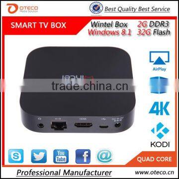 Newest Wintel W8 mini pc win 8.1 Android OS Intel Quad Core 2G RAM 32G Rom tv box