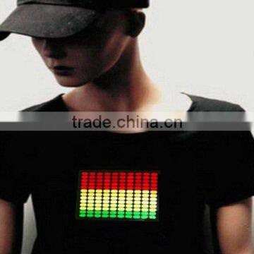 LED flashing T-Shirt,LED Message T-Shirt LED equalizer T-shirt