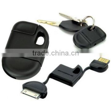 Mini USB Key Data Cable for iphone 3g/3gs/4/4s in color Black or White