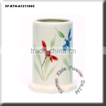 ceramic decal toothbrush holder