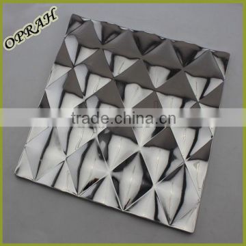 2016 new design bulge silver stainless metal mosaic decoration