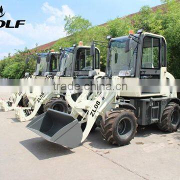 800kg mini loader hot sale WOLF mini loader with 4 in 1 bucket