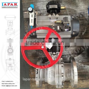 LAPAR Pneumatic Flanged Ball Valve with Handwheel