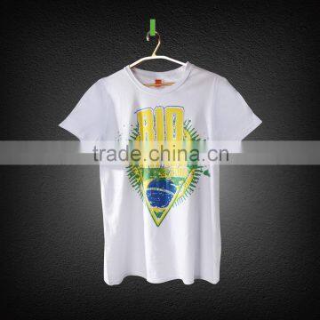 100% premium cotton tee shirts white color promotional t-shirt cotton