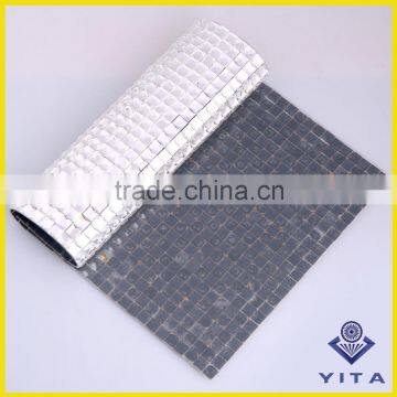 Factory Price Hotfix 8*8MM All Glass Rhinestone Mesh Sheet 24*40cm