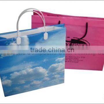 HDPE shopping packaging bag with reinforcement