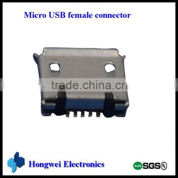 DIP Female B Type Micro USB Connector