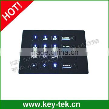 16 keys Black Titanium durable backlight metal keypad