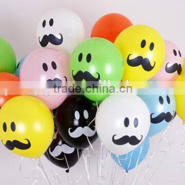 2015 new arrivals 12'' 2.8g Beard Face round shape latex balloons for party decoration