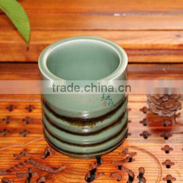 Longquan Celadon Hand - Plums Glazed Stippling Bamboo Pen photo-4