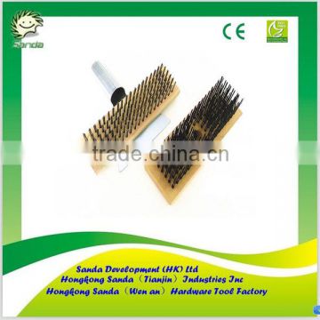 6*19 rows wooden block wire scratch brush/steel wire brush