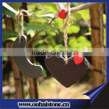 Romantic heart shape natural slate flower tag labels plant