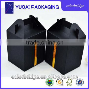 Portable black cardboard paper box of candy ,packaging boxes for hand moving