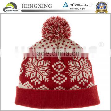 100 Acrylic jacquard knitted beanie