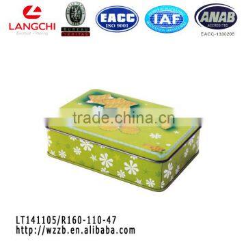 Wholesale rectangle metal tin box with airtight lid