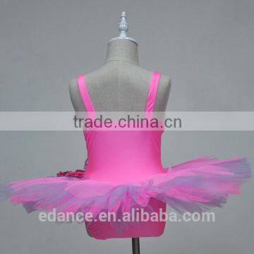 Childrens' Ballet Leotard With Tutu for Performance,girls Pink Ballet Dress,girls Pink Performance Wear photo-3