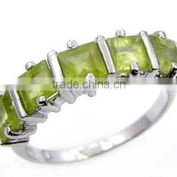 .925 Sterling Silver Ring Jewelry Wholesale Silver Jewelry Peridot Ring