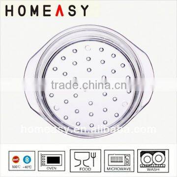 2014 new product 20cm 24cm round pyrex glass steamer with diameter of 24cm made in china