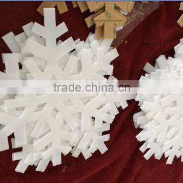 novelty white acrylic snow flake, acrylic snowflake decorations