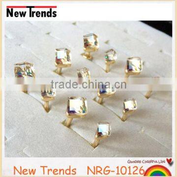 Fashion Square Clear Crystal New Model Wedding Ring for Women photo-5