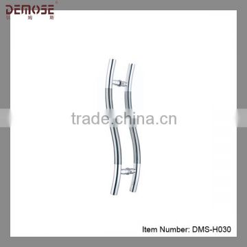 hot-selling curved stainless steel glass door lever handle