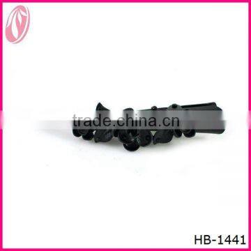 Manufacture wholesale fancy black diamante metal beak hair clips