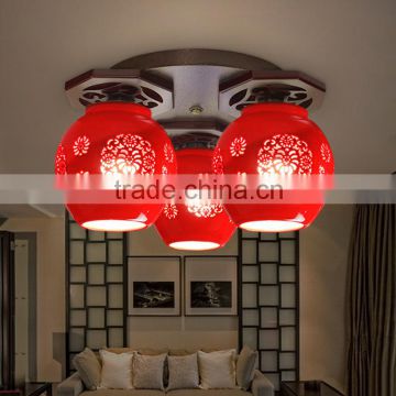 China red hollow ceramic celling lights designer lighting