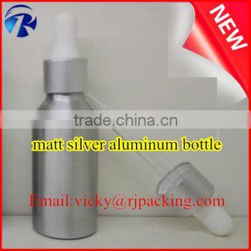 dropper sealing type 30ml aluminum dropper bottle with matt silver cap