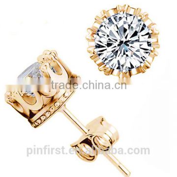 Foreign trade Earrings luxurious Crown Earrings Korean Zircon Earrings direct manufacturers