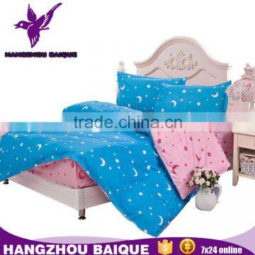 Pink and Blue Fitted Sheet Modern Design Korean Bedding Sets