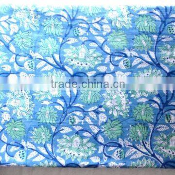 RTHCF-1 Sanganeri Hand block printed pure natural cotton fabric 100% cambric running fabric wholesaler and Indian manufacturer