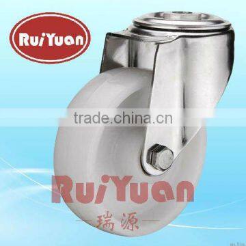 Stainless Steel Caster White Nylon Wheel