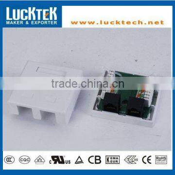 Cat.5e RJ45 2Port Surface Mount Box with P.C.B Jack