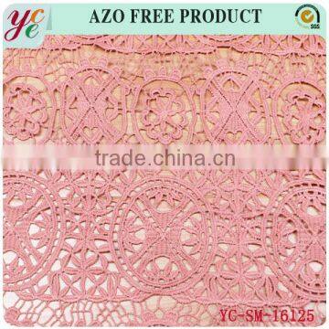 Dark Color Fashion Eyelet Embroidery Fabric Chemical Lace Fabric for Garment photo-2