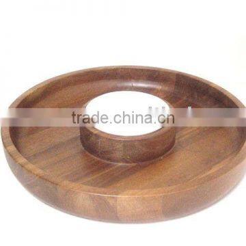 Acacia Wooden CHIP DIP Platter Plate