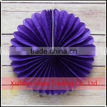 Party Decorating Round folding Purple paper daisy hanging fans