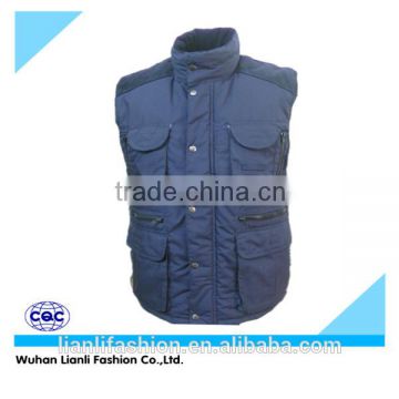 winter polar fleece warm vest with quilted lining fabric