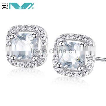 Women Earrings Square Cubic Zirconia Stud Earrings Fashion Jewlery Ear Studs