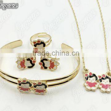 Juyuan Fashion 18K Gold Three Color Crystal Glue Baby Set