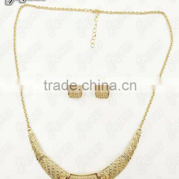 Juyuan Fashion 18K Gold Plated Pendant&Earring Pearl Set