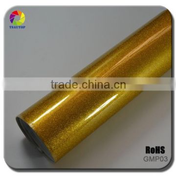 Gold glossy metallic pearl vinyl car stickers 1.52*20m