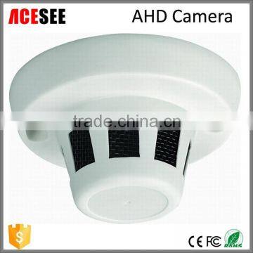 Hot sale high quality 720p security AHD mini hidden spy camera, smoke detector camera