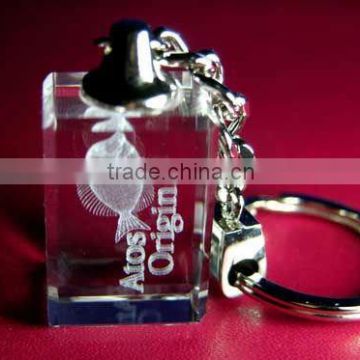 pure light 3d laser crystal keychains (R-0827)