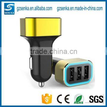 OEM Portable 3 Port USB Car Charger for iPhone and Samsung