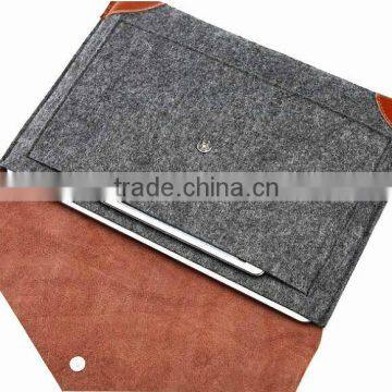 Factory Price Felt+pu Laptop Cover Case for Macbook Air/Pro