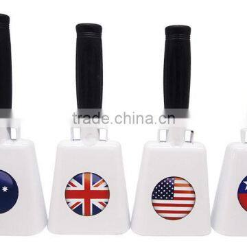 8'' metal hand bell with rubber grip for sporting events as noise maker (E015)