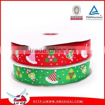 2016 Factory Custom polyester printed ribbon for christmas decoration