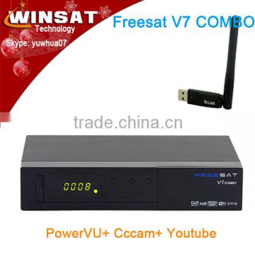 Cheapest DVB S2/T2 Freesat V7 combo satllite Tv receiver Free to air support 3G dongle