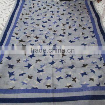 silk and wool digital silk printed shawl