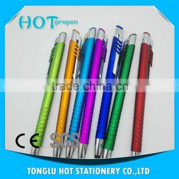 Click Action Ball Pen With Hollow Out Spray Paint Barrel, Touch Pen photo-3